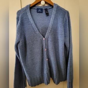 JH Collectibles Blue Soft Button Cardigan Sweater Sz XL